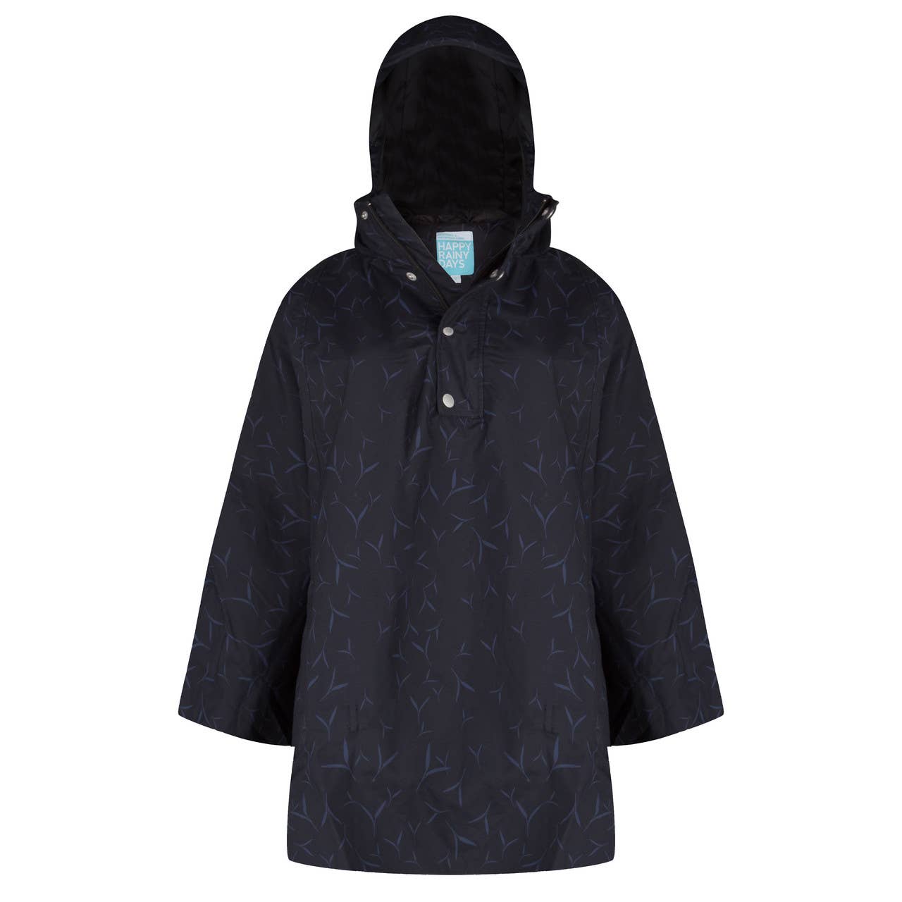 Women's Rain Poncho - Black and Navy