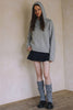 KNIT HOODIE SWEATER T0013: OLIVE