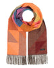 Geometric Colorblock Cashmink Scarf: Industrial blue