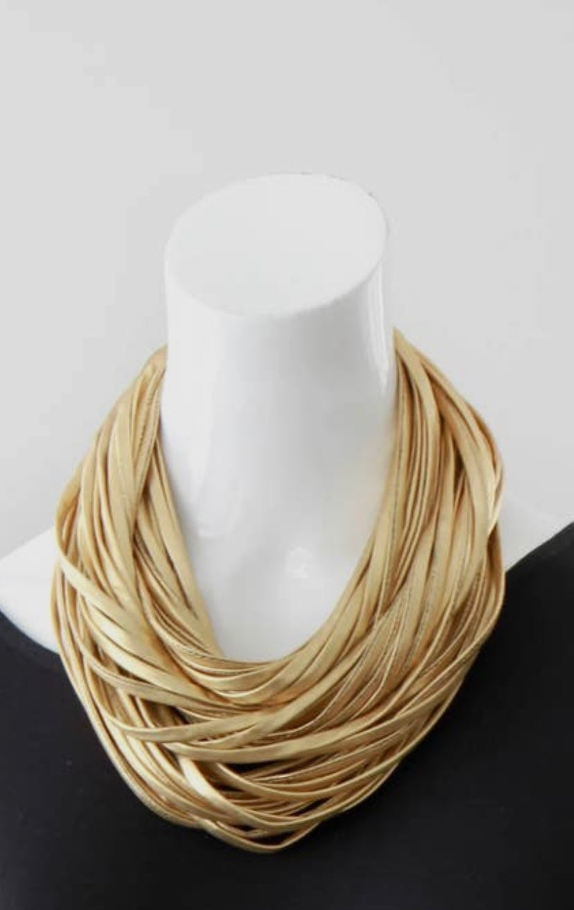 Gold Infinity Scarf Necklace