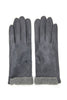 Suede dog embroidery with boucle gloves